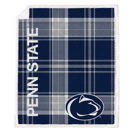 Pegasus - Penn State Nittany Lions 50" x 60" Playmaker Plaid Ultra Cozy Sherpa Throw - Multicolor