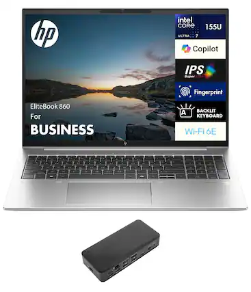 hp intel CORE i5 155U ULTRA 7 Copilot IPS SuperCLEAR Fingerprint EliteBook 860 For BUSINESS BACKLIT KEYBOARD Wi-Fi 6E