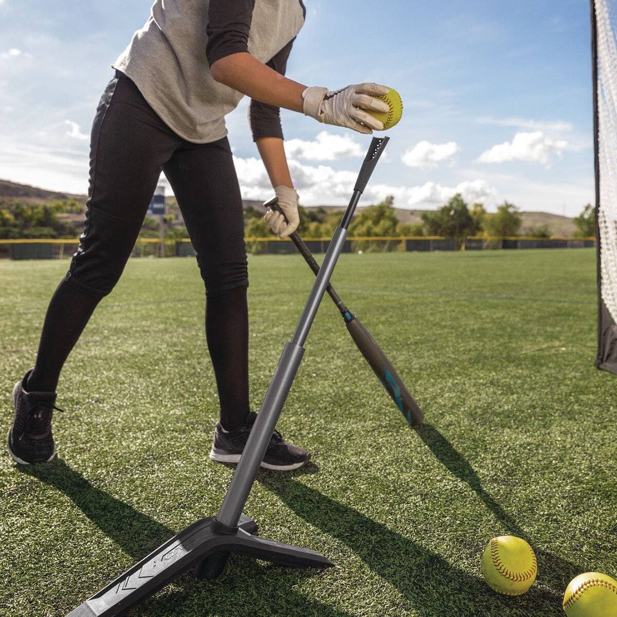 Alt View 4. SKLZ - SKLZ Launch Tee Elite Baseball Training Aid - Black/Gunmetal - Black/Gunmetal.