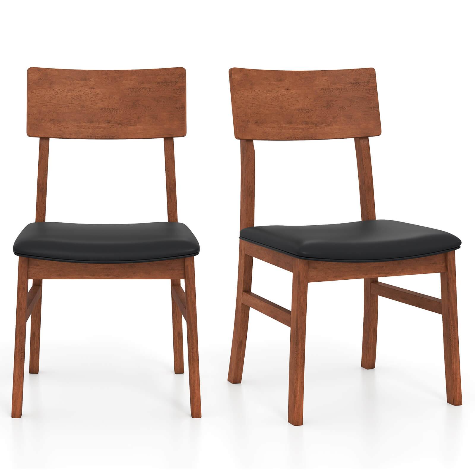 Alt View 9. Costway - Costway Dining Chairs Set of 4 with Rubber Wood Legs & Upholstered Seat Curved Backrest - Black,Oak.