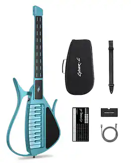 Enya CYBER-G Stringless Smart Guitar, 20 instrument Sounds, App Interactive Chord Sheets For Adults & Teens - Blue