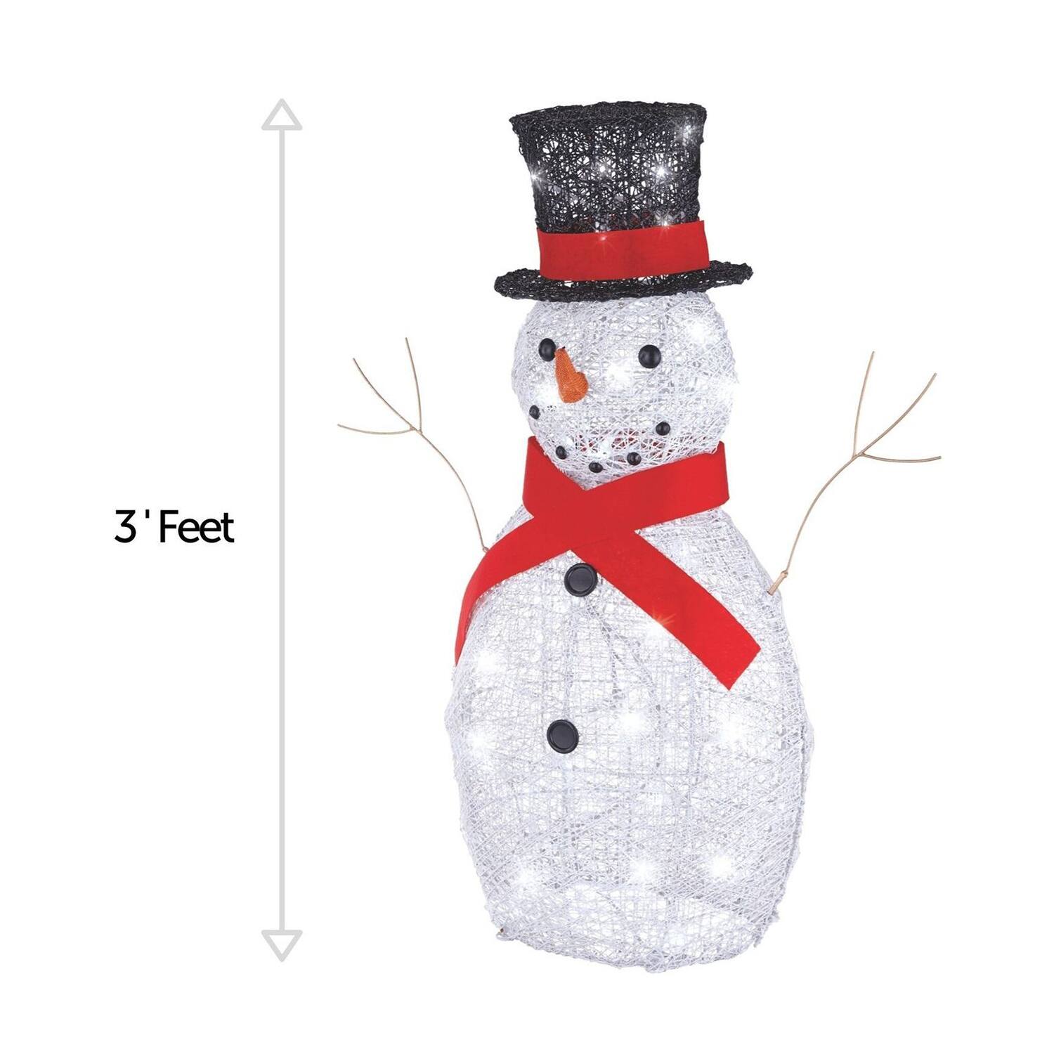 Alt View 4. NOMA - NOMA Snowman Christmas Display PreLit Bright LED Outdoor Holiday Lawn Decoration - White.