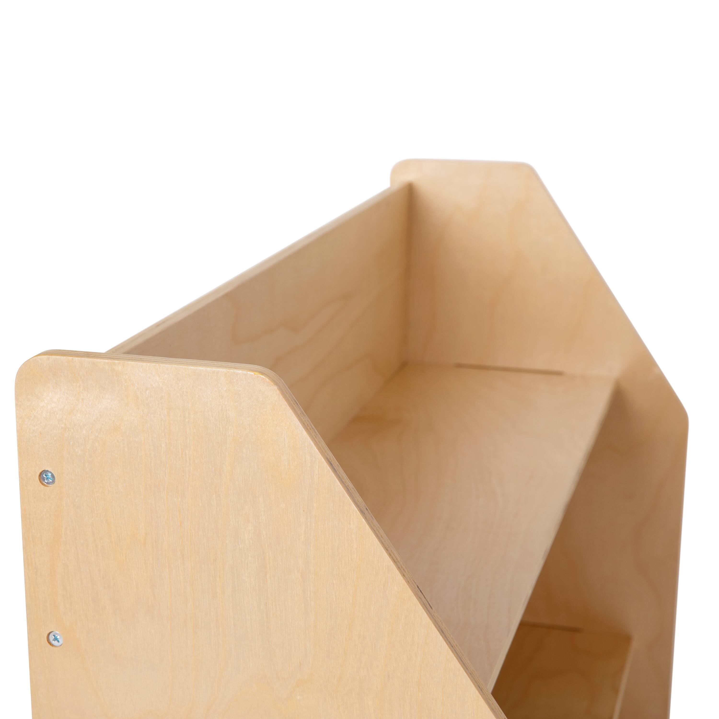 Alt View 10. Emma + Oliver - Kid's Bookshelf or Toy Storage Shelf for Bedroom or Playroom in Wood Finish with Safe, Kid-Friendly Curved Edges - Natural.