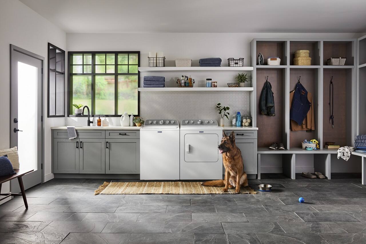 Alt View 9. Maytag - 4.8 Cu. Ft. Top Load Impeller Washer with Quick Wash Cycle and Soft Close Glass Lid - White.