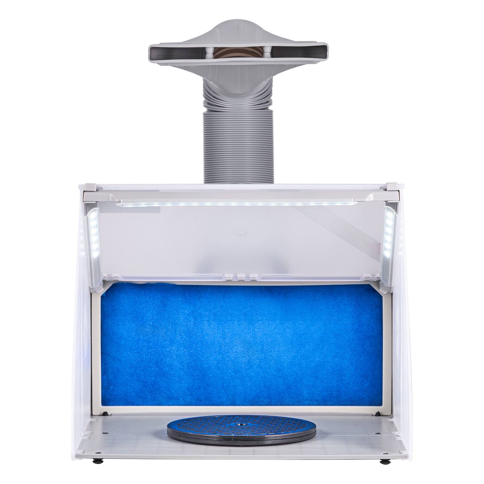 Alt View 5. VEVOR - Airbrush Spray Booth, Portable Hobby Airbrush Paint Spray Booth Kit with LED Lights, Exhaust Fan and Exhaust Extension - White.