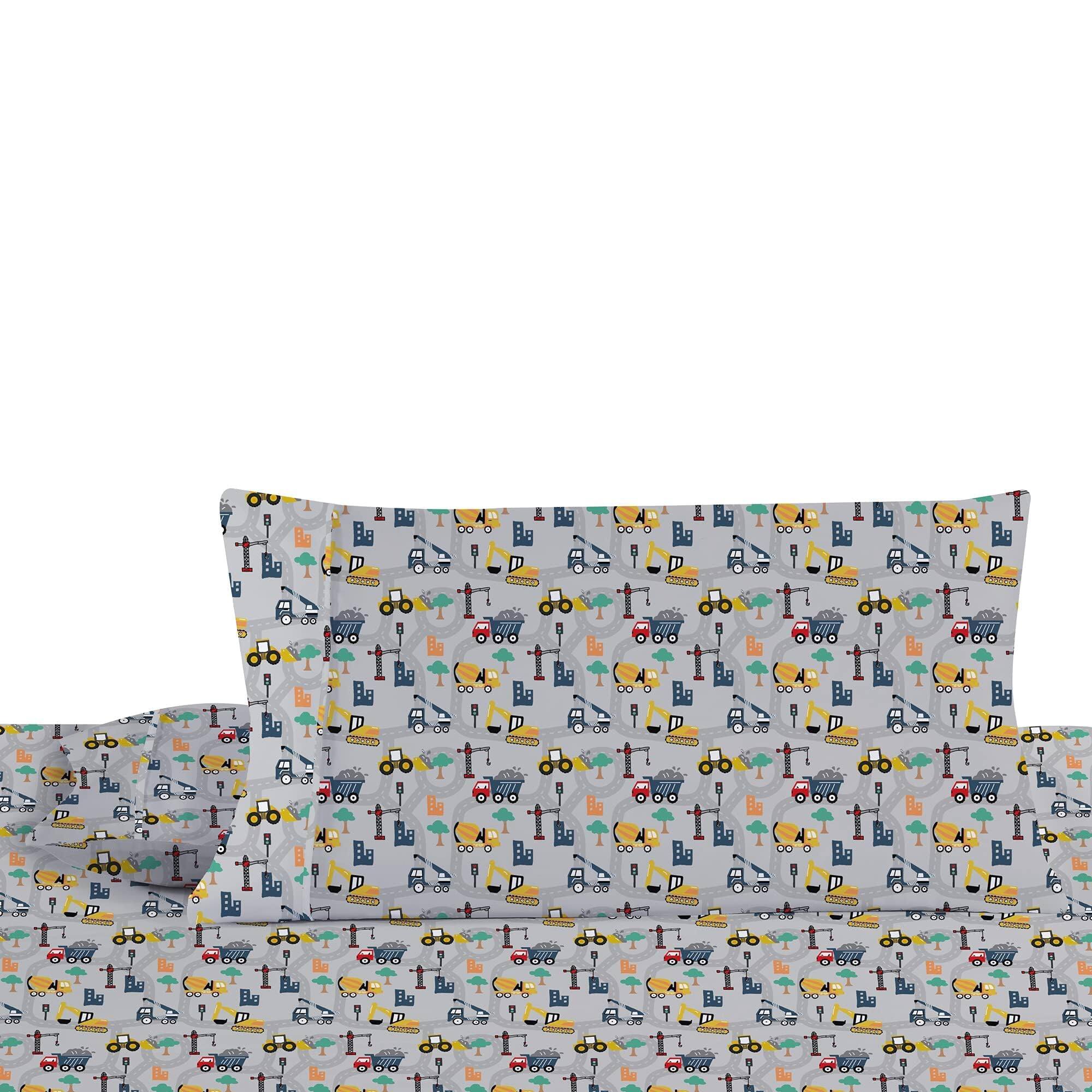 Alt View 7. Skar Audio - Bed Sheet Set For Size Microfiber Fitted Breathable & Silky Soft Feeling 3 Excavator Excavator Design The - Purple Unicorn Full.