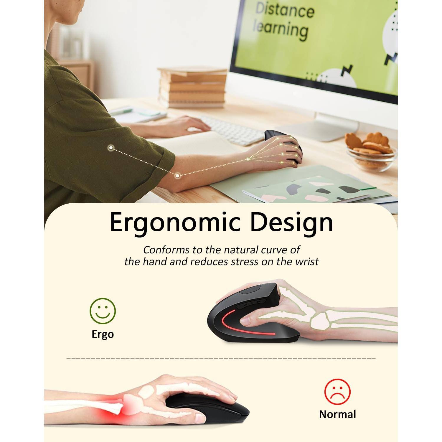 Distance Learning

Ergonomic Design  
Conforms to the natural curve of the hand and reduces stress on the wrist

Ergo

Normal