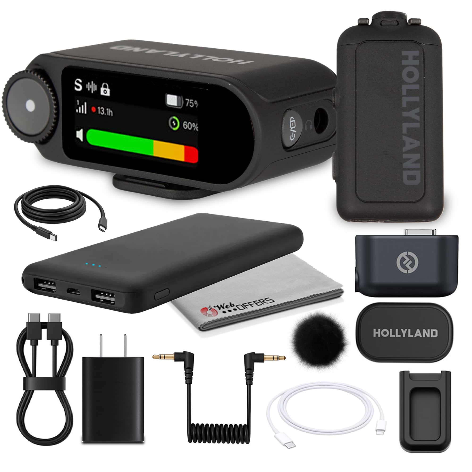 HOLLYLAND - LARK MAX 2 Solo Wireless Microphone System for Cameras (Space Gray 2.4 GHz) - Space Gray