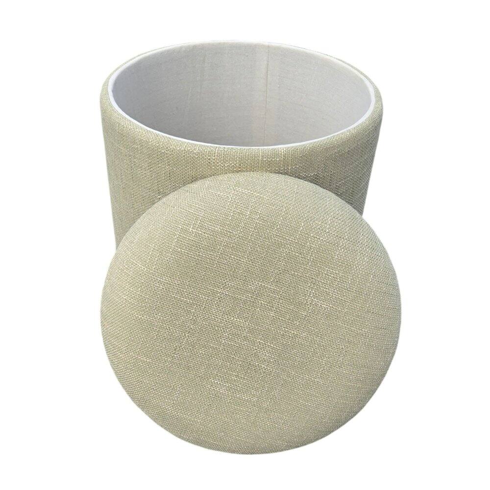 Alt View 2. Carolina Chair & Table - Handwoven Fabric Storage Ottoman - Multi-Purpose Foot Rest Light Green - Light Green.