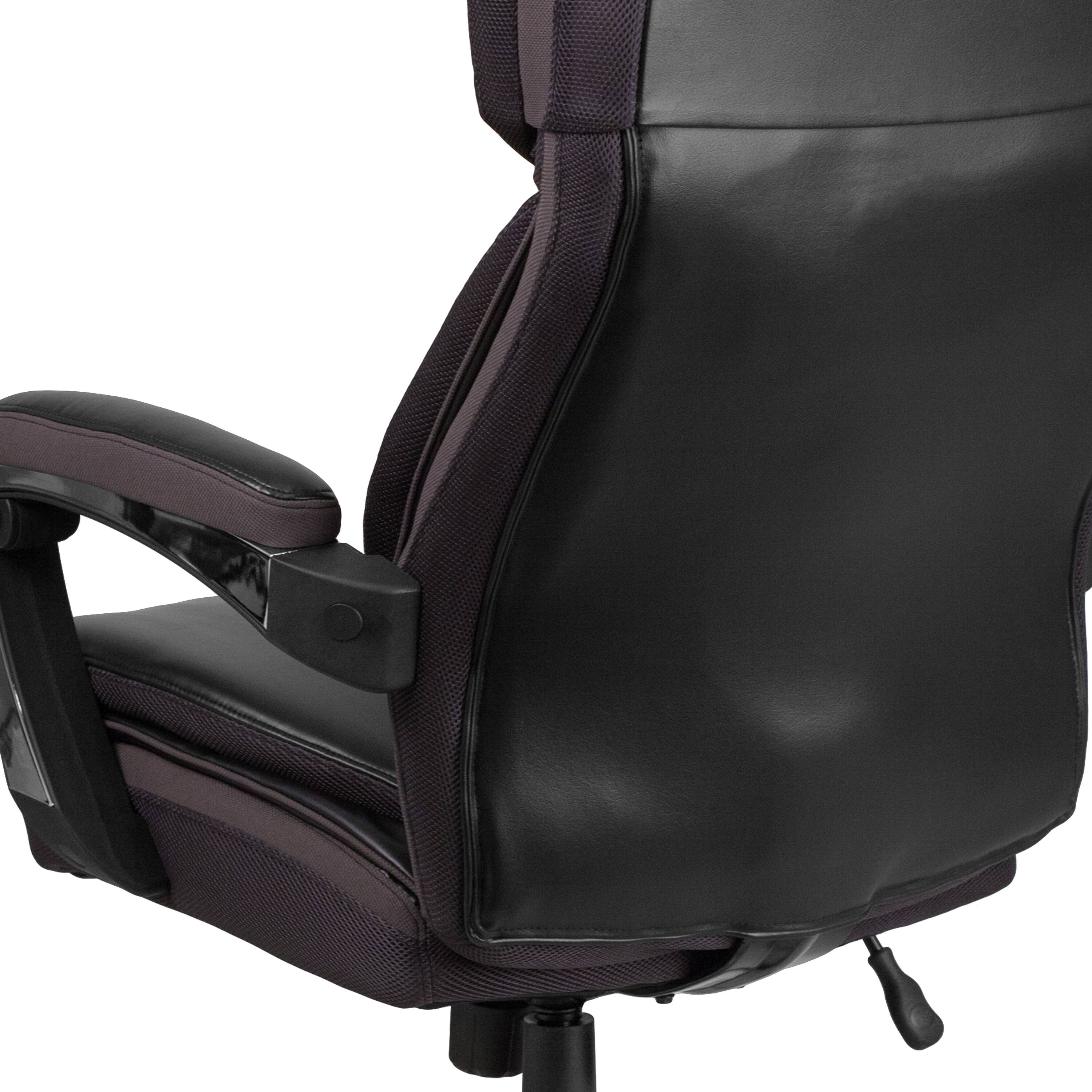 Alt View 9. Emma + Oliver - 500 lb. Big & Tall Height Adjustable Headrest Swivel Ergonomic Office Chair - Black.