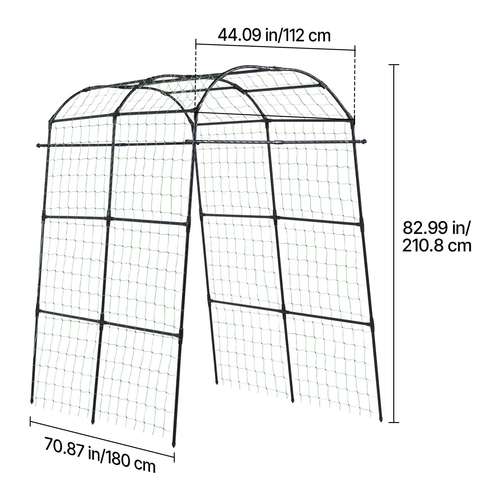 44.09 in/112 cm  
82.99 in/210.8 cm  
70.87 in/180 cm