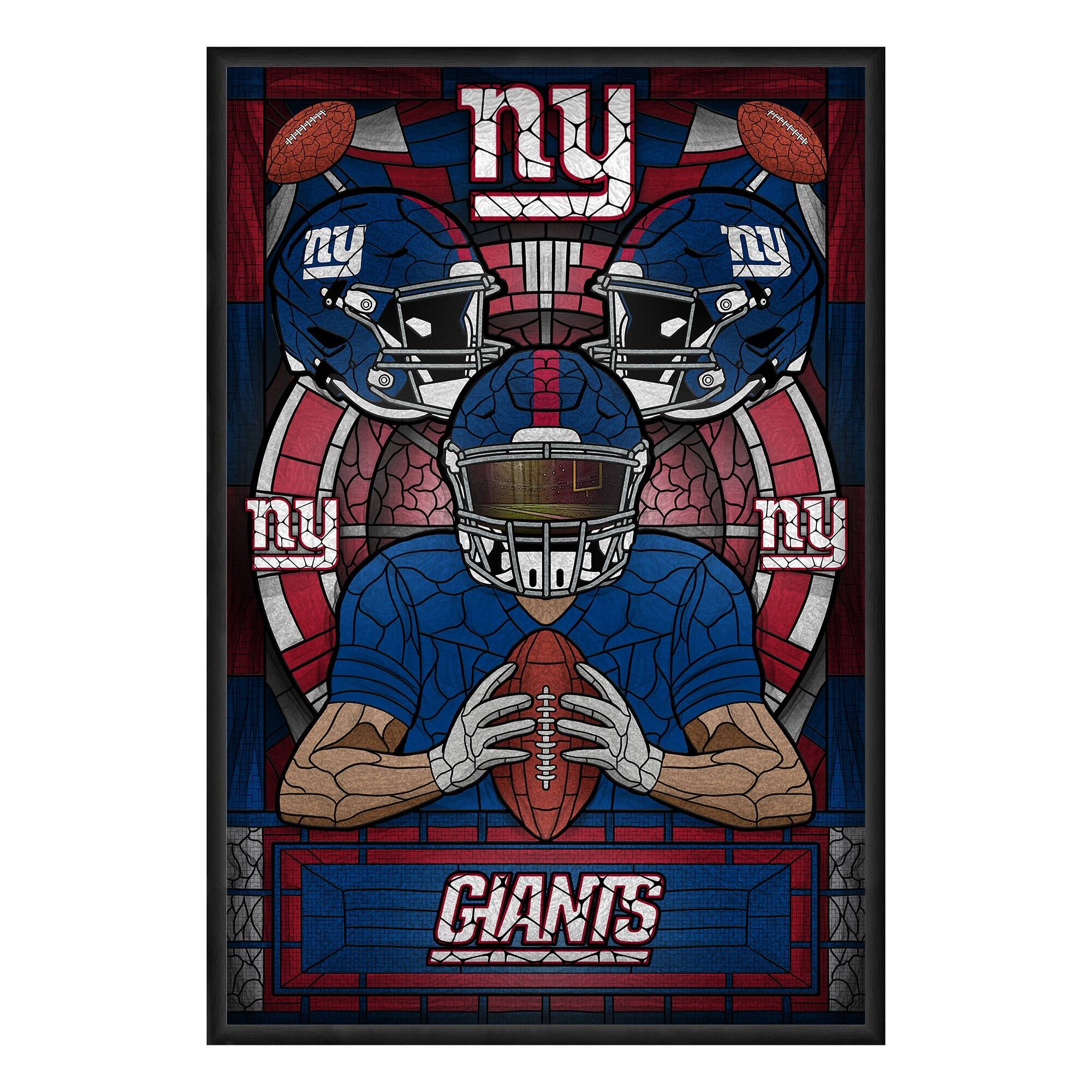 New York Giants Framed Stained Glass Art Print