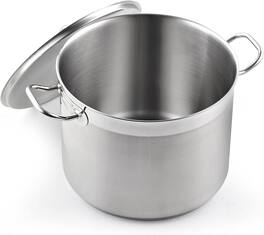 Cooks Standard - Professional 8 qt S/S Stock Pot with Lid | Induction Cookware for Pasta, Soup, Canning,Oven Safe, Dishwasher Safe - Stainless Steel