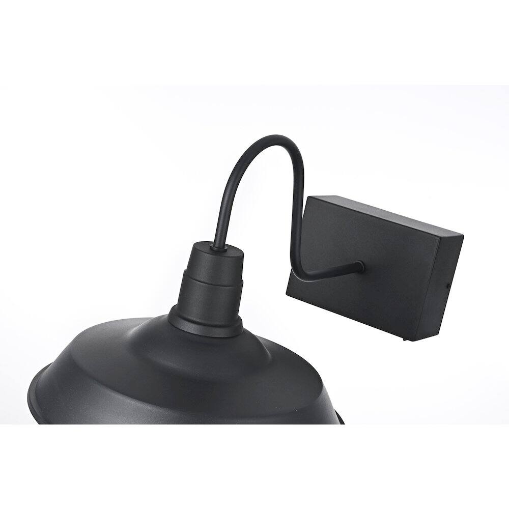 Alt View 3. Elegant Lighting - Rayan 14 Inch Outdoor Wall Sconce In Black - Black.