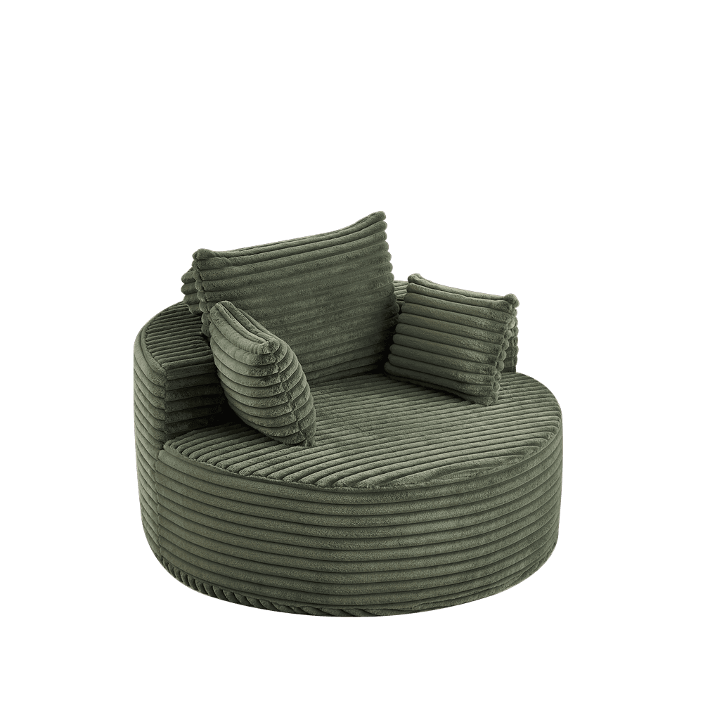 Alt View 6. Kadyn - 50"L Corduroy Single Sofa, Fluffy Modern Sleeper Chair for Living Room & Bedroom, No Assembly, Green - Green.