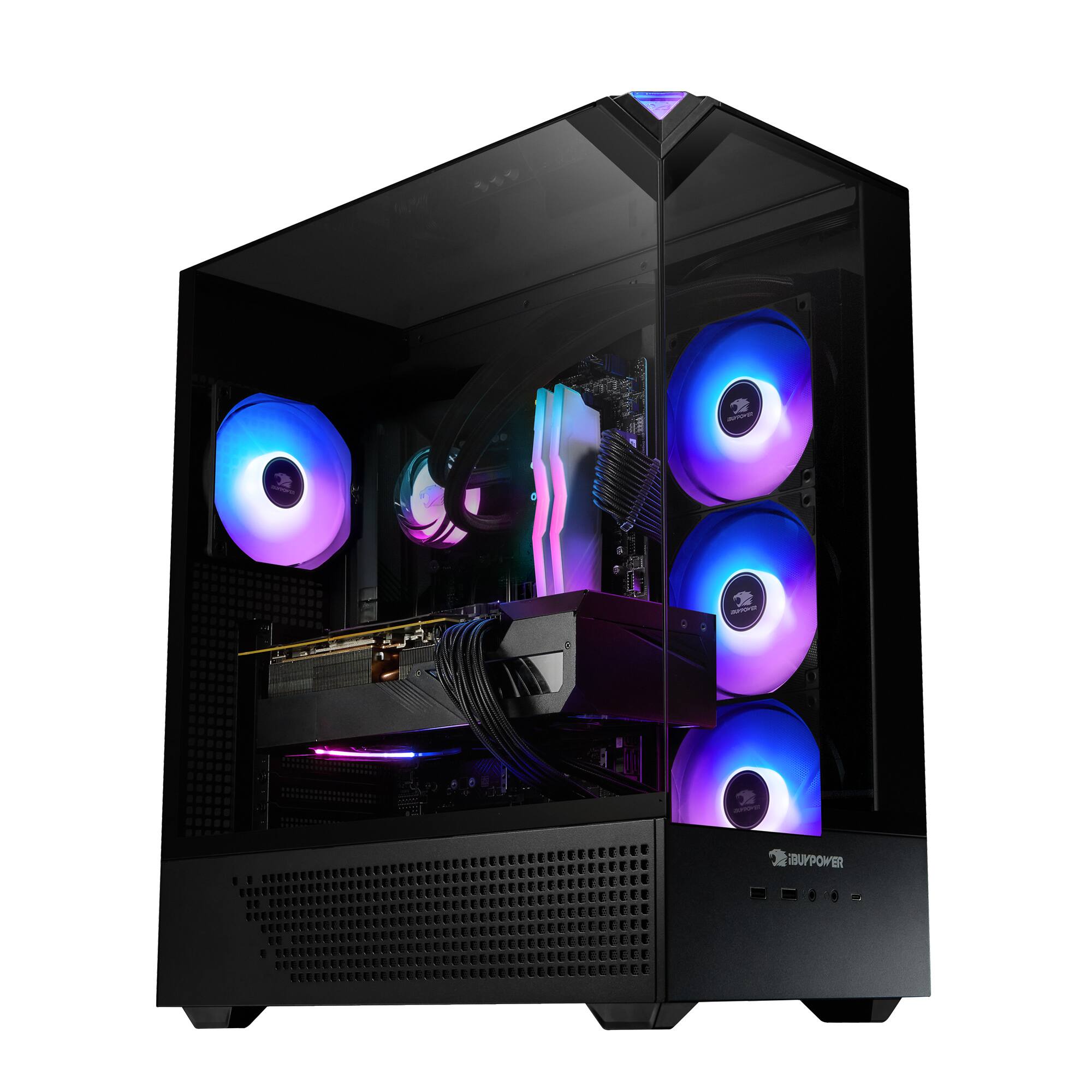 Angle. iBUYPOWER - iBUYPOWER - Element Gaming Desktop PC - Intel Core Ultra 9 285K, NVIDIA GeForce RTX 5070Ti 16GB,32GB DDR5 RGB,2TB SSD - Black.