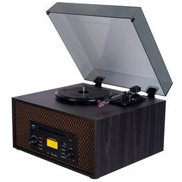 Memorex - Nostalgic 7-in-1 Dual-Bluetooth Music Center with Turntable, AM/FM Radio, CD/Cassette Player JC-3719AA - Black