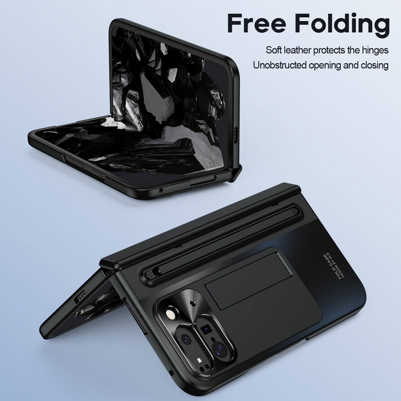 Free Folding  
Soft leather protects the hinges  
Unobstructed opening and closing  

JLS CASE FOLLOVELS BY DESKSN