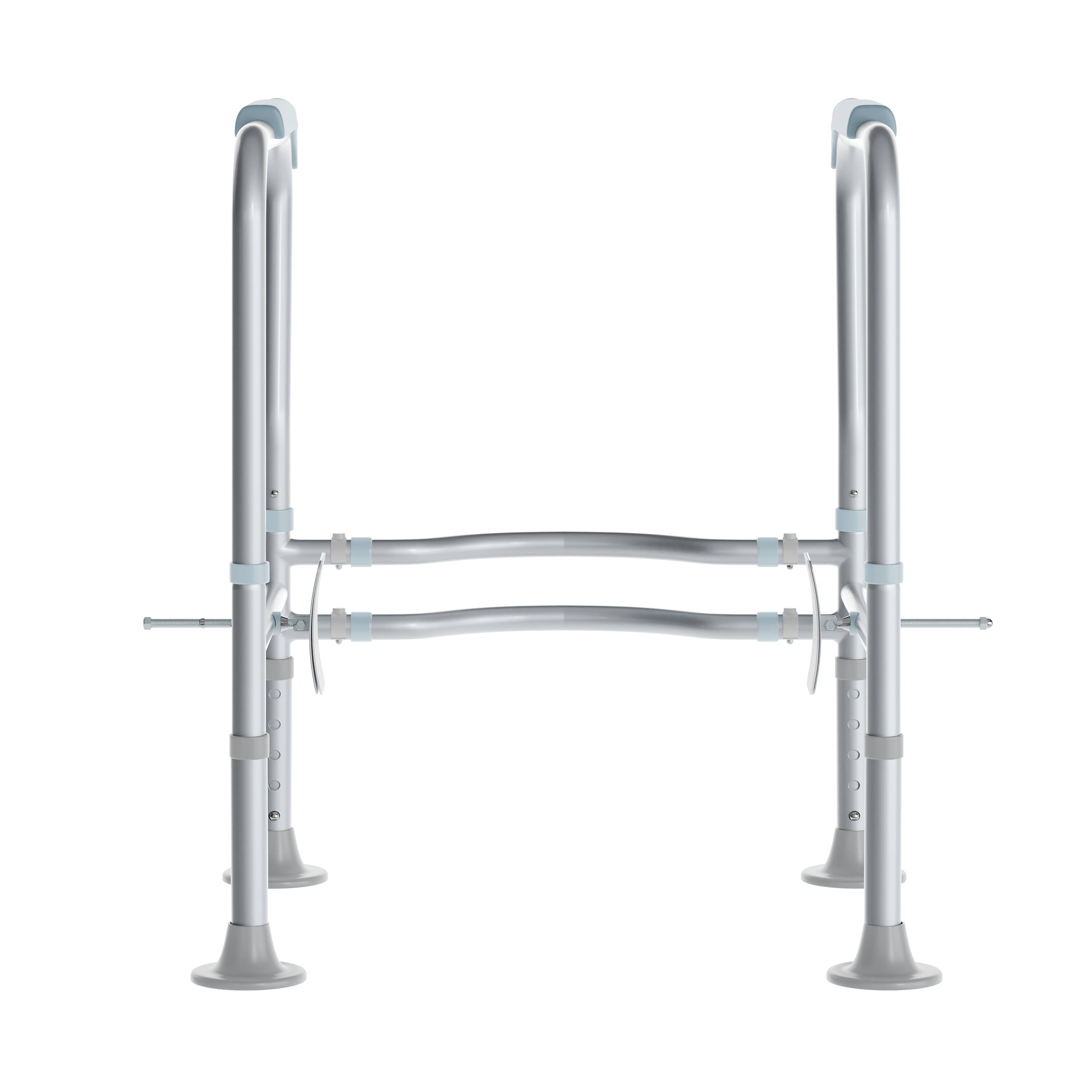 Alt View 9. Emma + Oliver - Ramsey Toilet Safety Rail for the Elderly with Height Adjustable Steel Frame, Padded Handles and Suction Cup Feet - Silver/Gray.