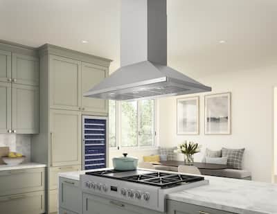 Zephyr 48 inches Externally Vented Island Range Hood Stainless Zephyr 48 inches Externally Vented Island Range Hood Stainless