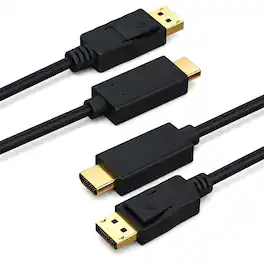 Cable Leader - DisplayPort 1.2 to 4K HDMI Cable, 2-Pack, 4K 30Hz Male to Male for PC, Laptop to TV, Monitor, Projector - Black