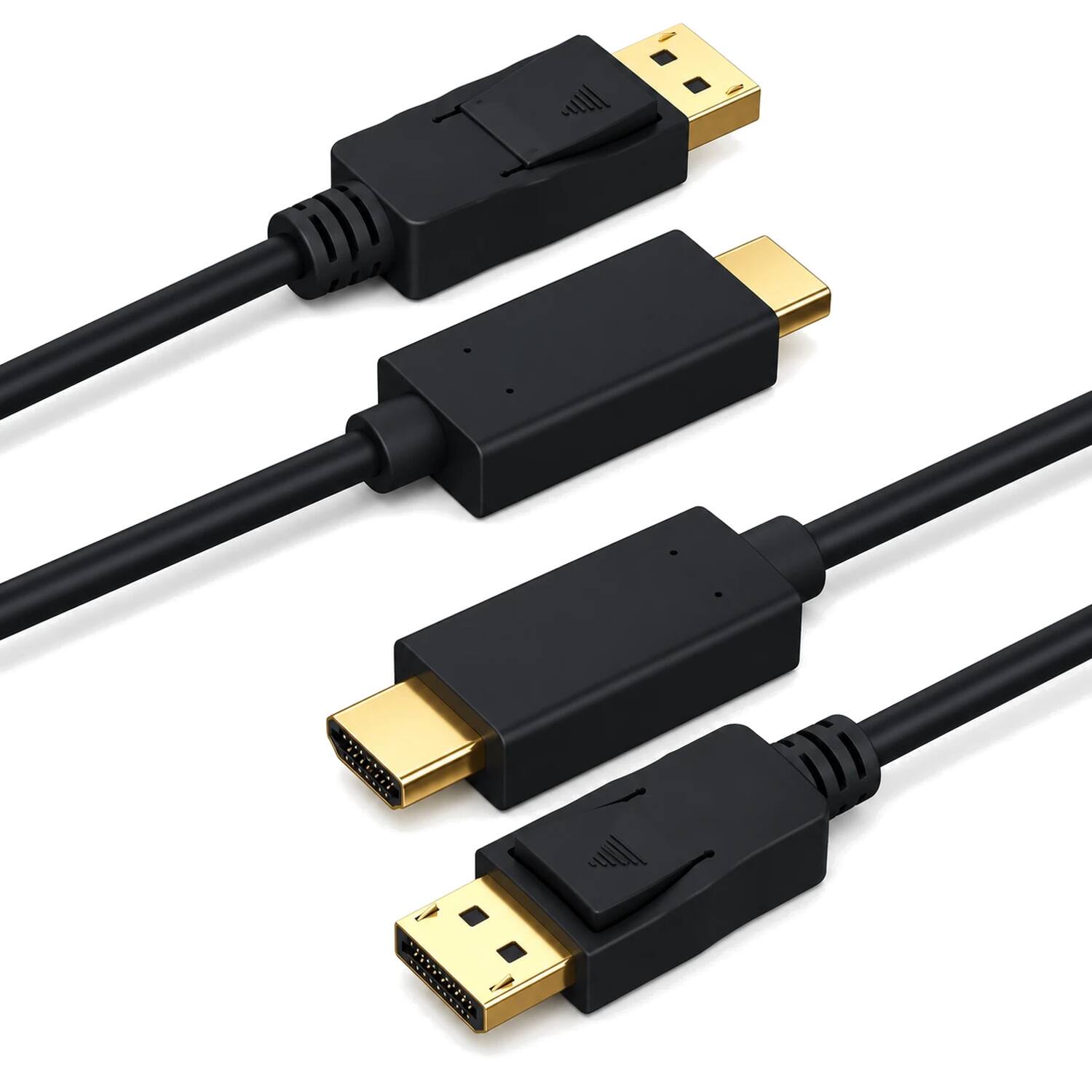 Cable Leader - DisplayPort 1.2 to 4K HDMI Cable, 2-Pack, 4K 30Hz Male to Male for PC, Laptop to TV, Monitor, Projector - Black