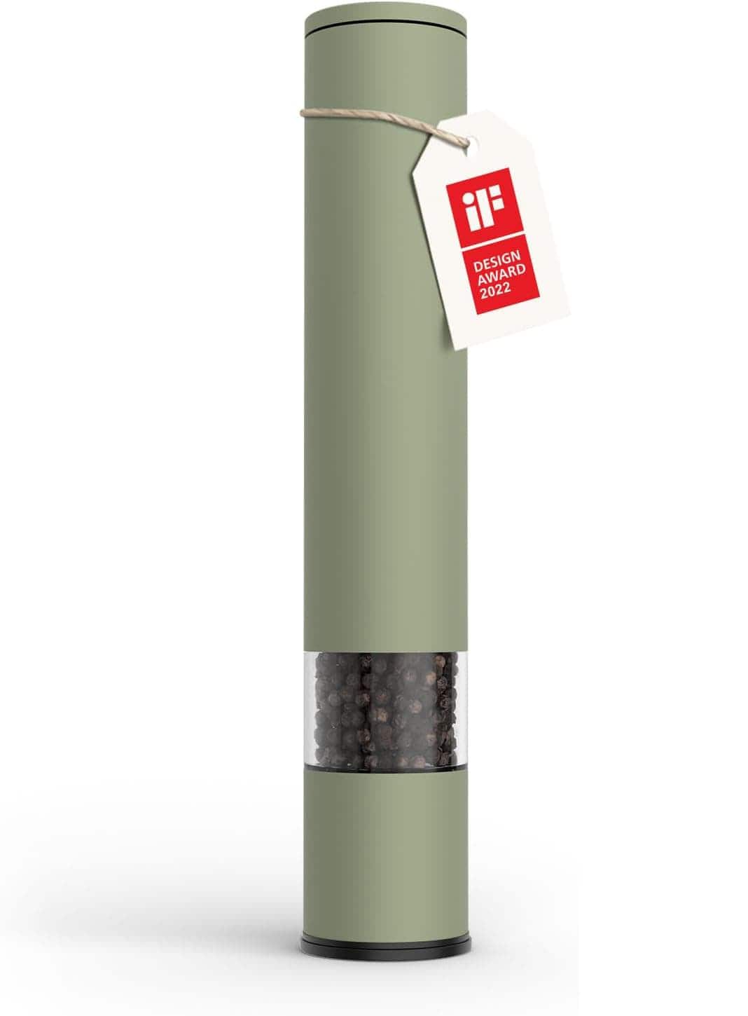 FINEAK - Sage Manual Salt and Pepper Mill with Adjustable Ceramic Grinder - Green