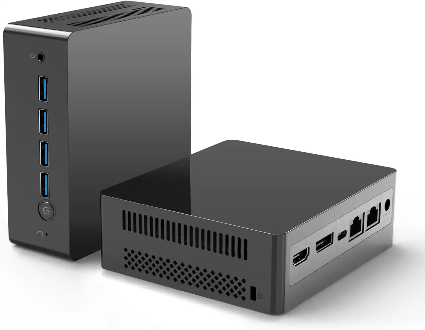 Front. ANTEMPER - Mini PC 8GB RAM 256GB SSD, Intel 11th Micro PC, Windows 11 Pro, VESA/Home/Business Mini Desktop Computer - Gray.