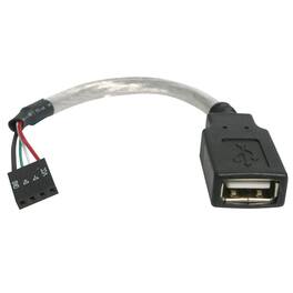 StarTech.com - StarTech 6" USB 2.0 Cable with 4 Pin USB A Female to 4 Pin IDC Motherboard Female Connector, Gray