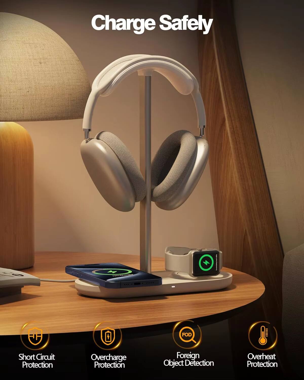 Charge Safely  
- Short Circuit Protection  
- Overcharge Protection  
- Foreign Object Detection  
- Overheat Protection