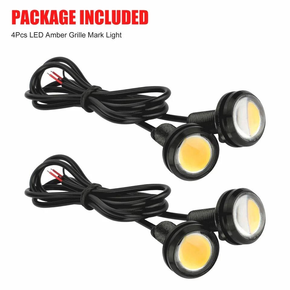 PACKAGE INCLUDED  
4Pcs LED Amber Grille Mark Light