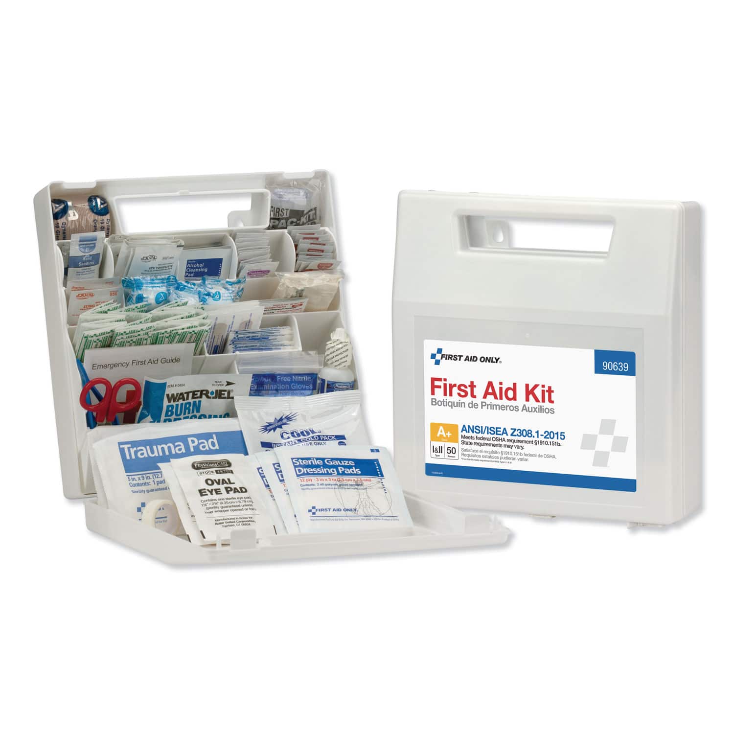 First Aid Only - Ansi Class A+ First Aid Kit For 50 People, 183 Pieces, Plastic Case - White