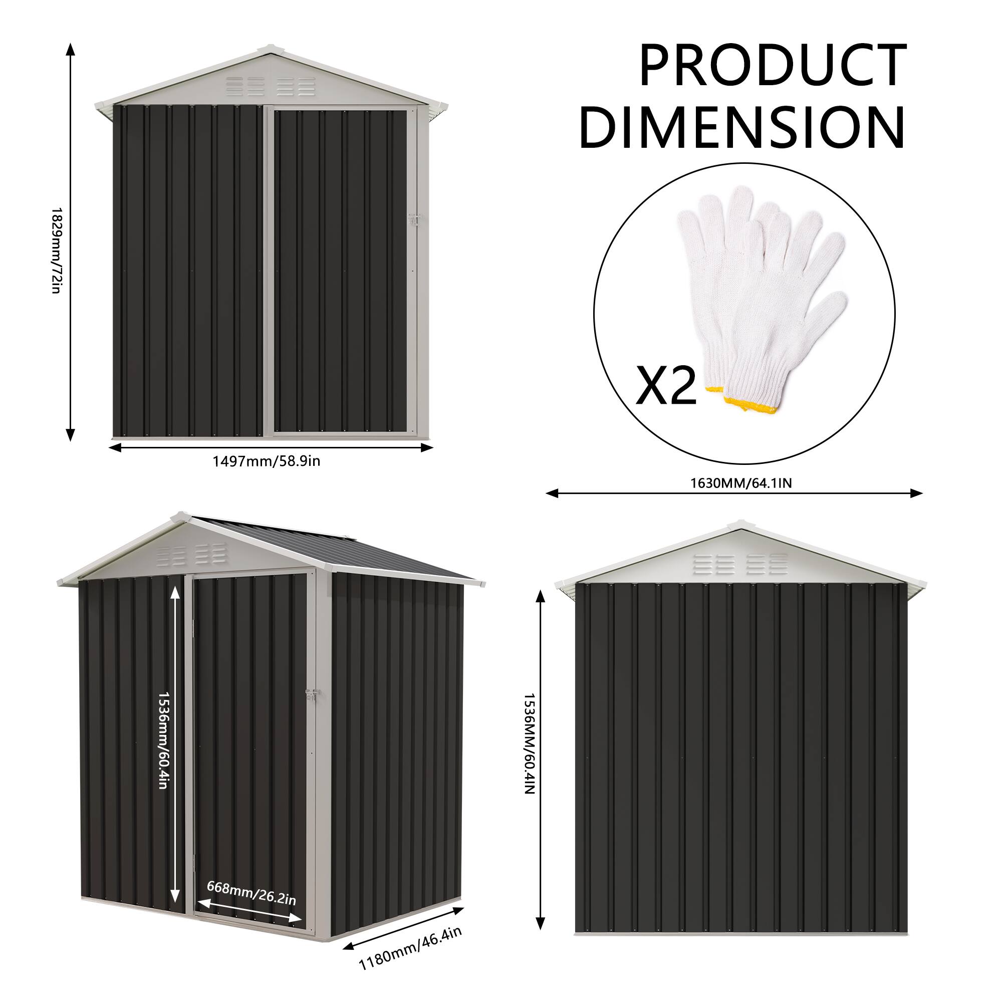 1829mm/72in  
PRODUCT DIMENSION X2  
1497mm/58.9in  
1630MM/64.1IN  
1536mm/60.4in  
1536MM/60.4IN  
668mm/26.2in  
1180mm/46.4in