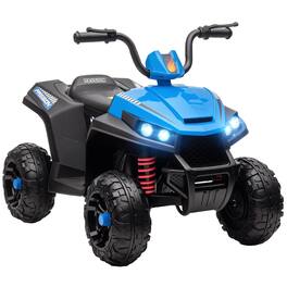 Qaba - 12V Kids ATV, Battery Powered Ride on Four Wheeler with Spring Suspension, Forward & Reverse, LED Lights, Music, MP3