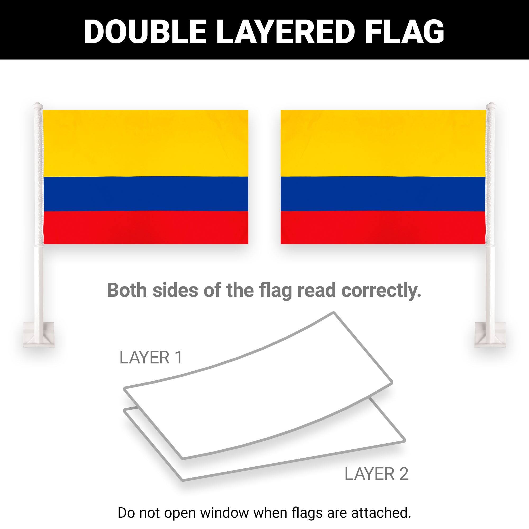 DOUBLE LAYERED FLAG

Both sides of the flag read correctly.

LAYER 1
LAYER 2

Do not open window when flags are attached.