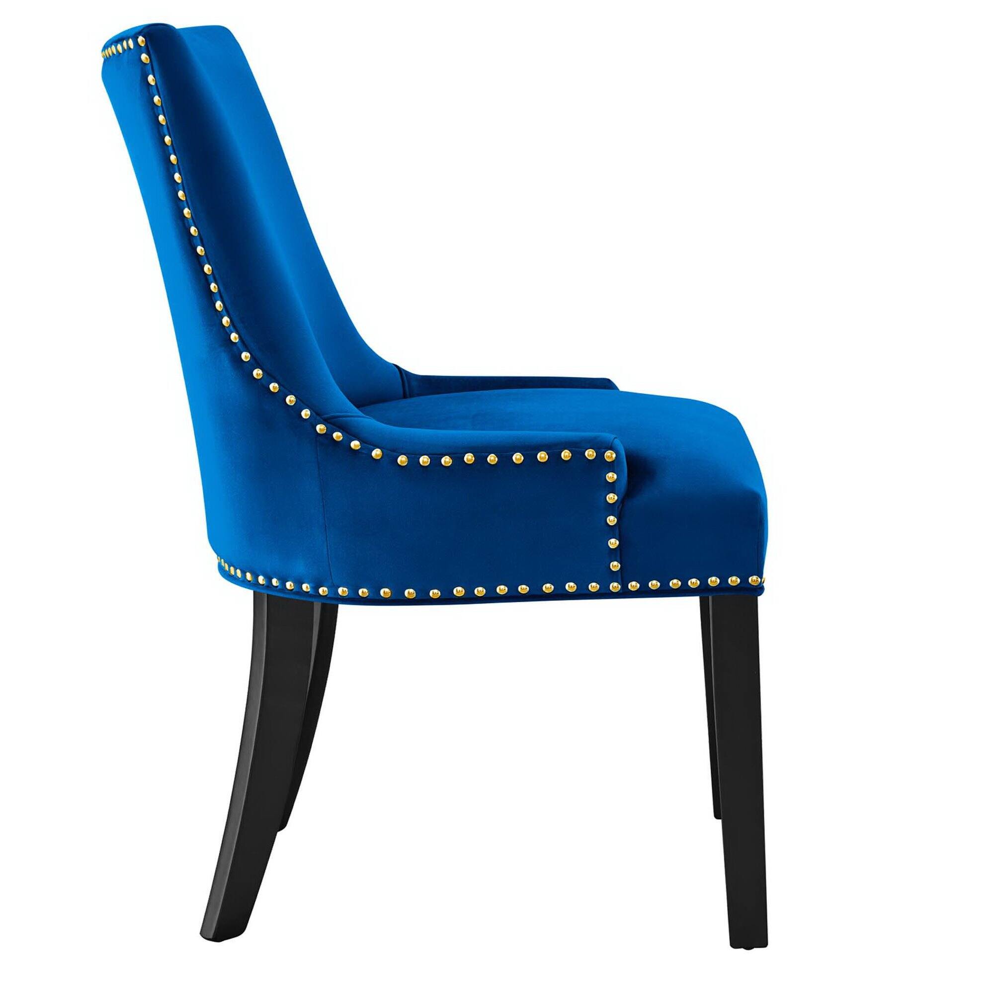 Alt View 2. Modway - Marquis Performance Velvet Dining Chairs Set of 2 by Modway - Navy.