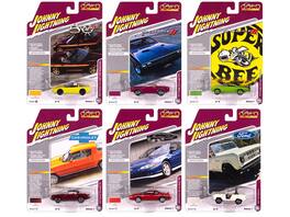 "Classic Gold Collection" 2025 Release 1 Set A of 6 Cars 1/64 Diecast Model Cars by Johnny Lightning - Multicolor
