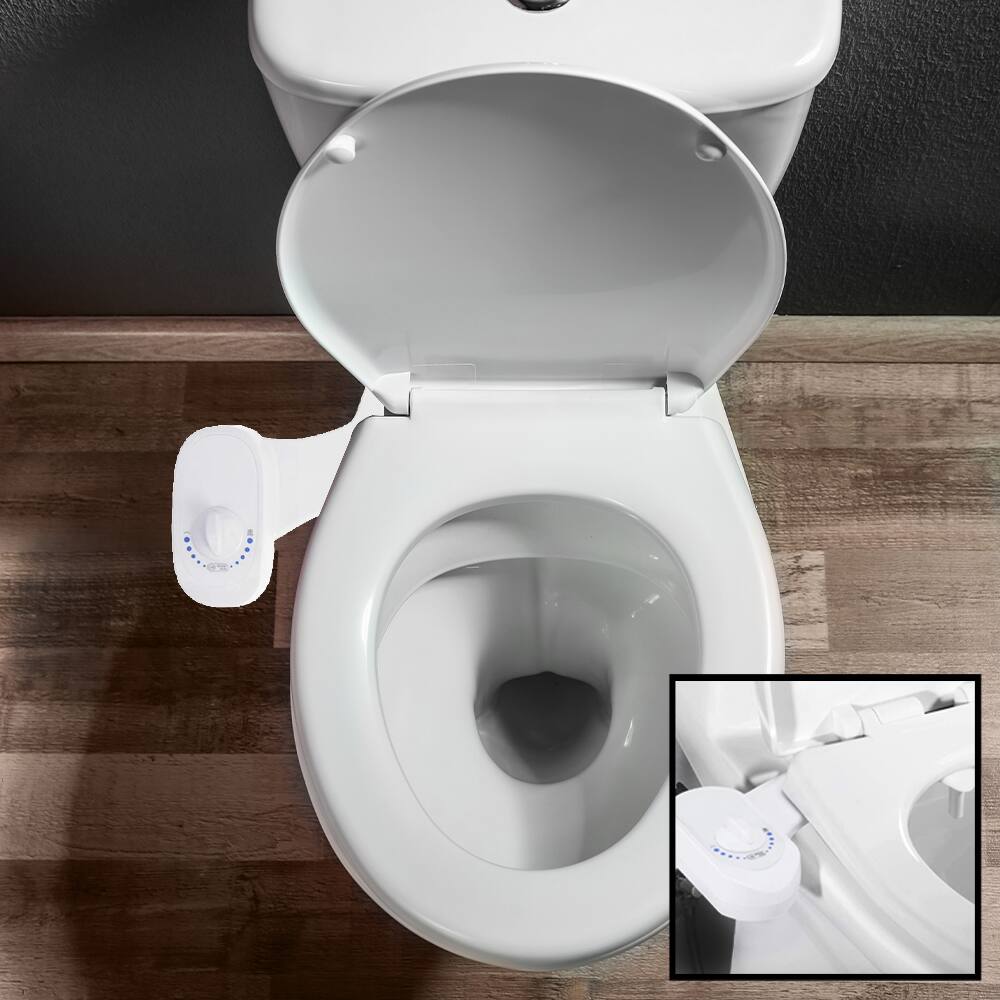 Alt View 2. Deco Essentials - Non-Electric Single Nozzle Toilet Seat Bidet for Standard 15/16" BIDET - White.