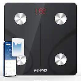 Renpho - Digital Body Weight Scale, Bluetooth Smart Scales for Weight, 400 lbs - Black