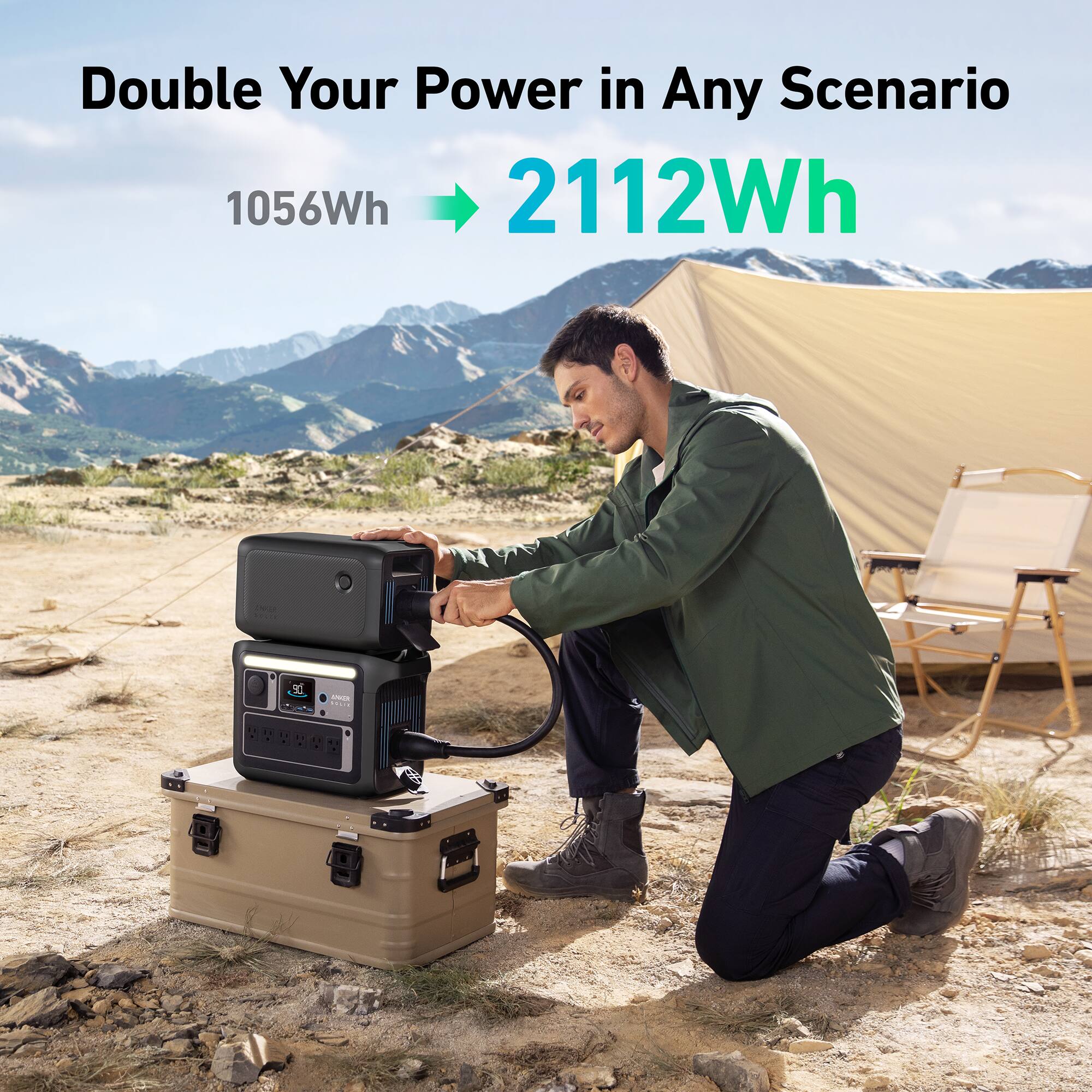 Double Your Power in Any Scenario  
1056Wh → 2112Wh