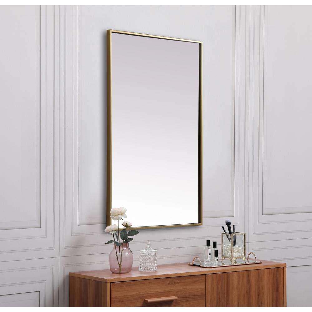 Alt View 4. Elegant Decor - Metal Frame Rectangle Mirror 24x36 Inch in Brass - Brass.