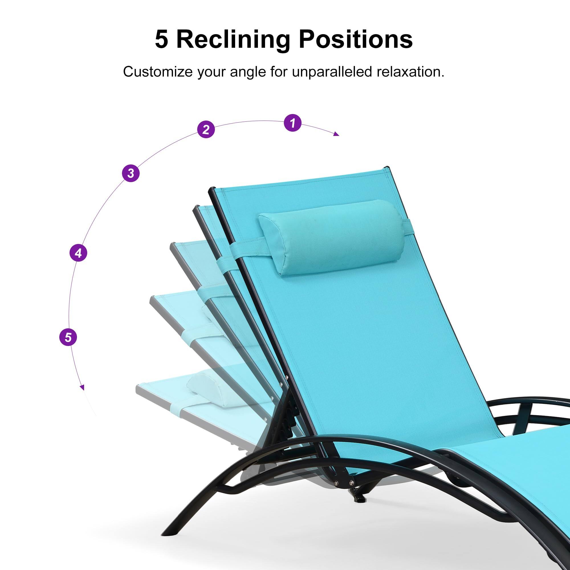 5 Reclining Positions

Customize your angle for unparalleled relaxation.