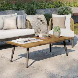 Meadow Outdoor Patio Teak Wood Coffee Table by Modway - Natural Taupe