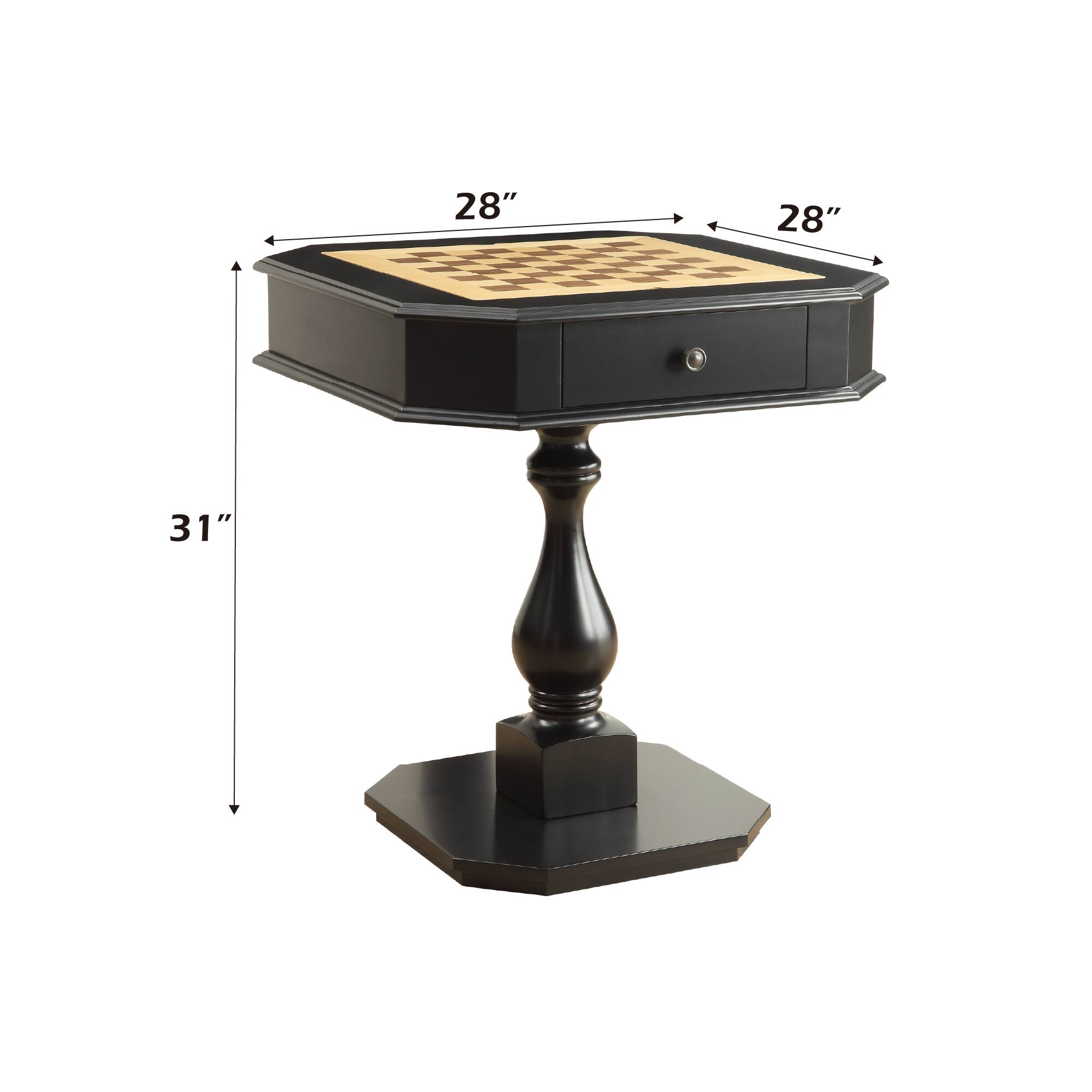Anysun Reversible Chess & Checker Game Table Includes Game Tray Black ...