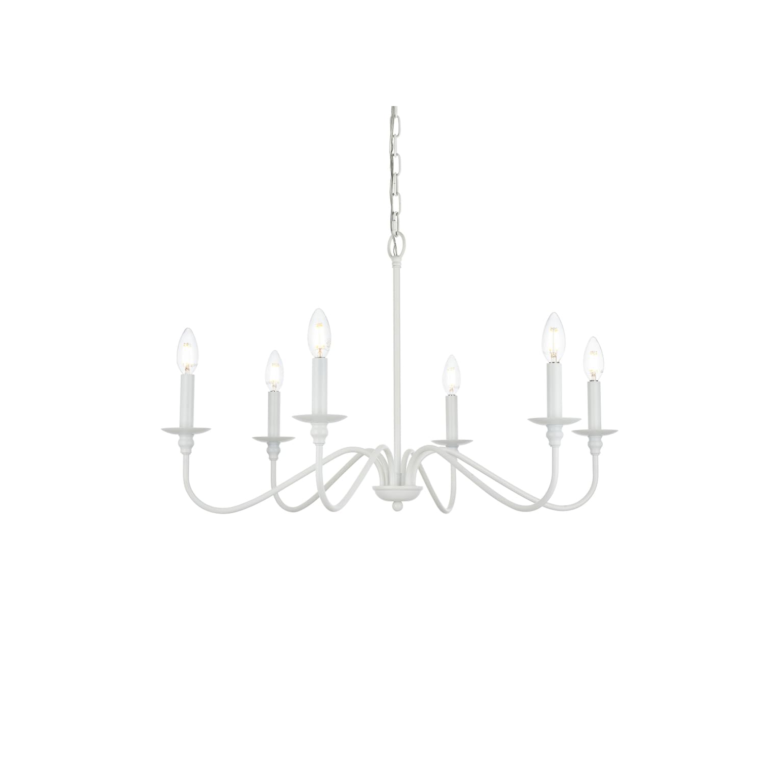 Left. Living District - Rohan 36 inch chandelier in White - White.