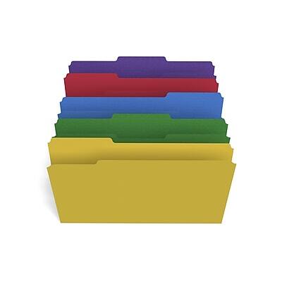 Alt View 2. Staples - Staples File Folders, 1/3-Cut Tab, Legal Size, Assorted Colors, 100/Box (ST22945-CC) - Assorted Colors.