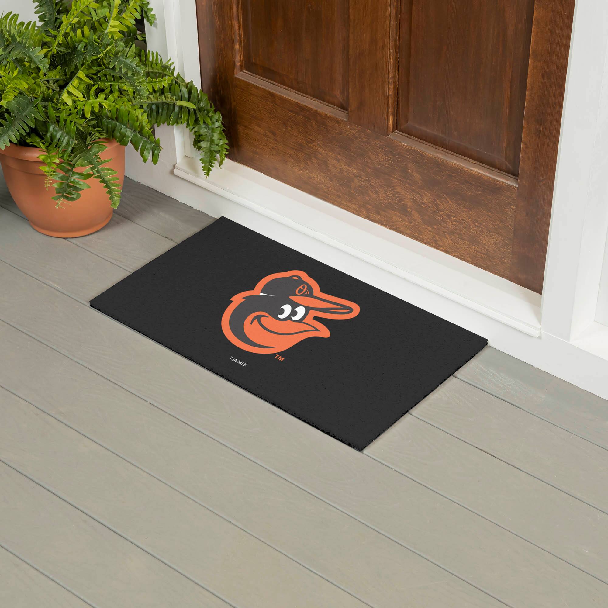Alt View 1. Evergreen Enterprises - Baltimore Orioles 28" x 16" Logo Indoor/Outdoor Trapper Mat - Multicolor.
