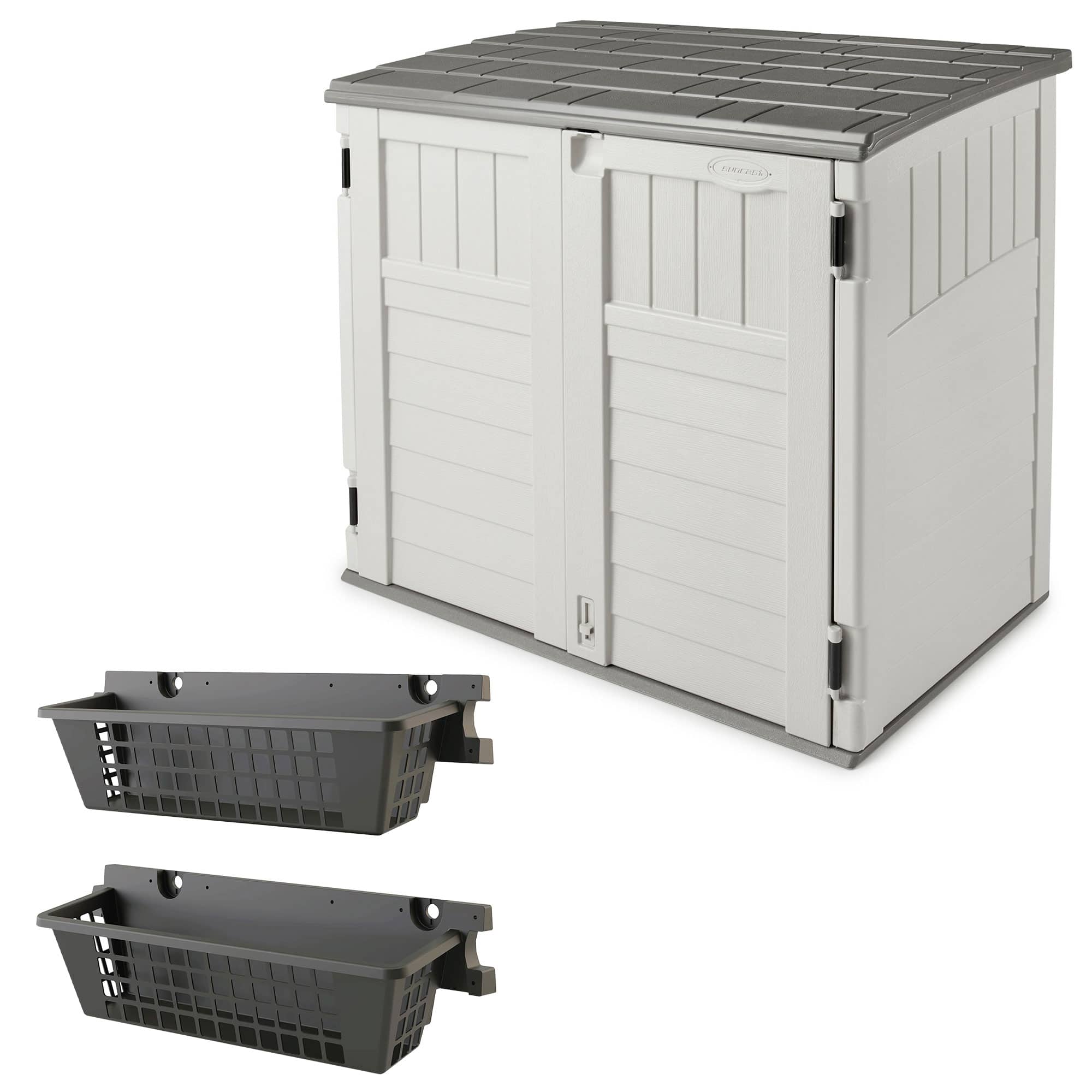 Suncast - BMS2500 Horizontal Outdoor Storage Shed, 2 Pack BMSBSKT2PK Basket, Black - Ivory price history on PriceWatchPro