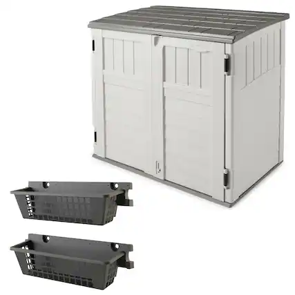 Front. Suncast - Suncast BMS2500 Horizontal Outdoor Storage Shed, 2 Pack BMSBSKT2PK Basket, Black - Ivory.