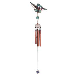 FC Design - 22" Long Blue Butterfly Wind Chime with Copper Gem Outdoor Patio or Garden Hanging Decoration - Multi-Color